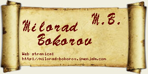Milorad Bokorov vizit kartica